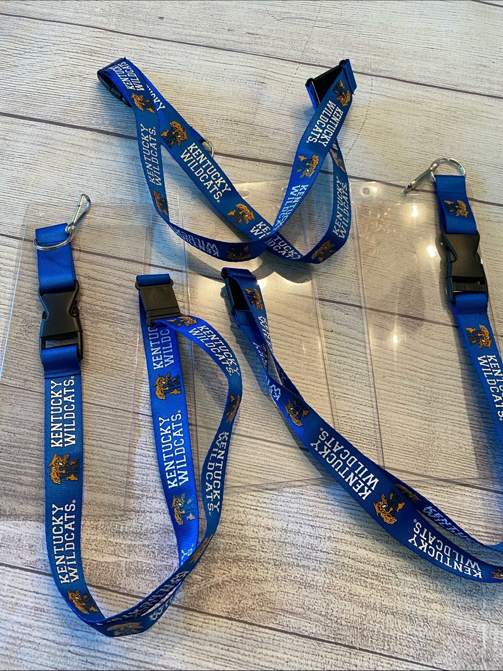 University of Kentucky Blue Lanyards with Clear Ticket Holders—Bundle of 3